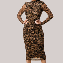 Load image into Gallery viewer, Leopard Midi Dress- With Sexy Cutout Back!