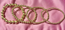 Load image into Gallery viewer, (1) 18K GF Stackable Beaded Stretch Bracelet - Large