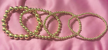 Load image into Gallery viewer, (1) 18K GF Stackable Beaded Stretch Bracelet - Medium