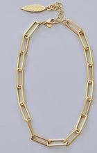 Load image into Gallery viewer, 15&quot; 18K GP, Artisan Paperclip Necklace with 3&quot; Extender
