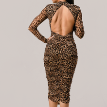 Load image into Gallery viewer, Leopard Midi Dress- With Sexy Cutout Back!
