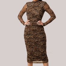 Load image into Gallery viewer, Leopard Midi Dress- With Sexy Cutout Back!
