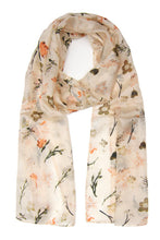 Load image into Gallery viewer, Floral Silk Scarf (Beige)
