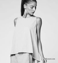 Load image into Gallery viewer, Oh So Chic&#39; - High-Low Cotton Tank- Available in Black &amp; in White
