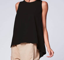 Load image into Gallery viewer, Oh So Chic&#39; - High-Low Cotton Tank- Available in Black &amp; in White
