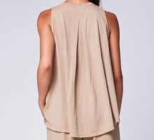 Load image into Gallery viewer, Oh So Chic&#39; - High-Low Cotton Tank- Available in Black &amp; in White
