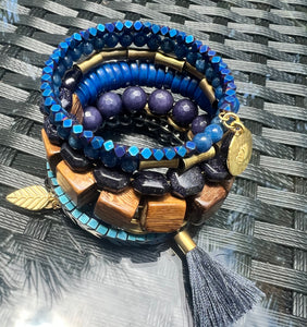 Blue, in Love! - Artisan Wrap Bracelet