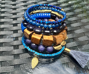 Blue, in Love! - Artisan Wrap Bracelet