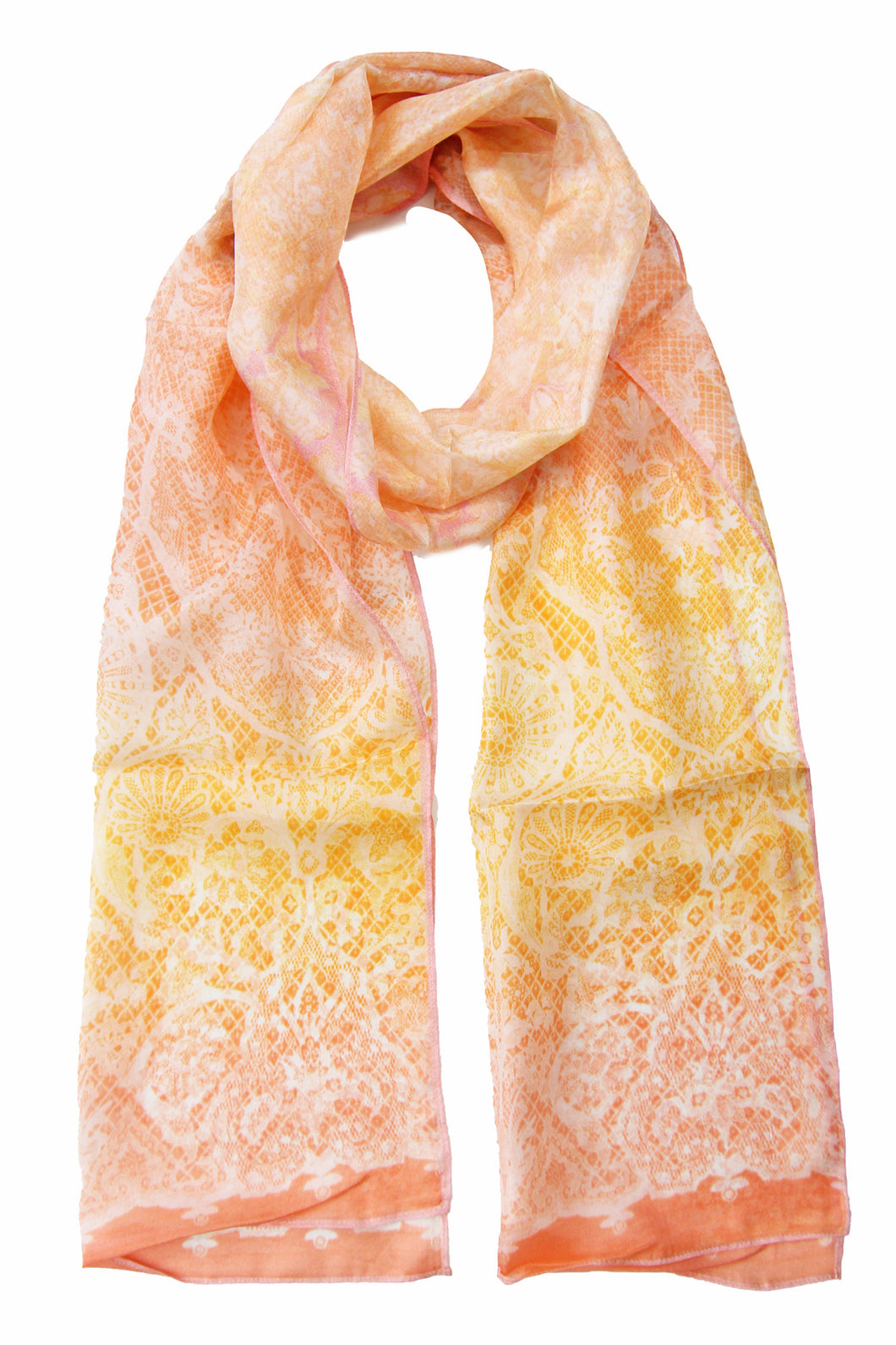 Coral Silk Scarf