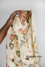 Load image into Gallery viewer, Floral Silk Scarf (Beige)
